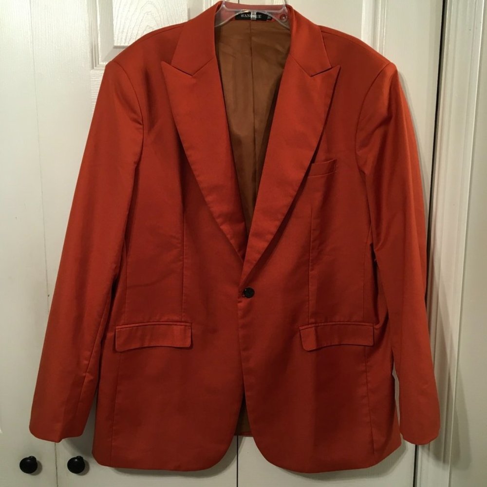 WANGYUE NWOT Men's Rust Colored Suit Jacket Sz 3XL